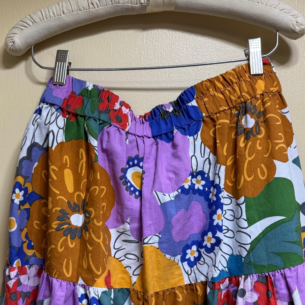 Vibrant Floral A-Line Skirt - Picture 6 of 13